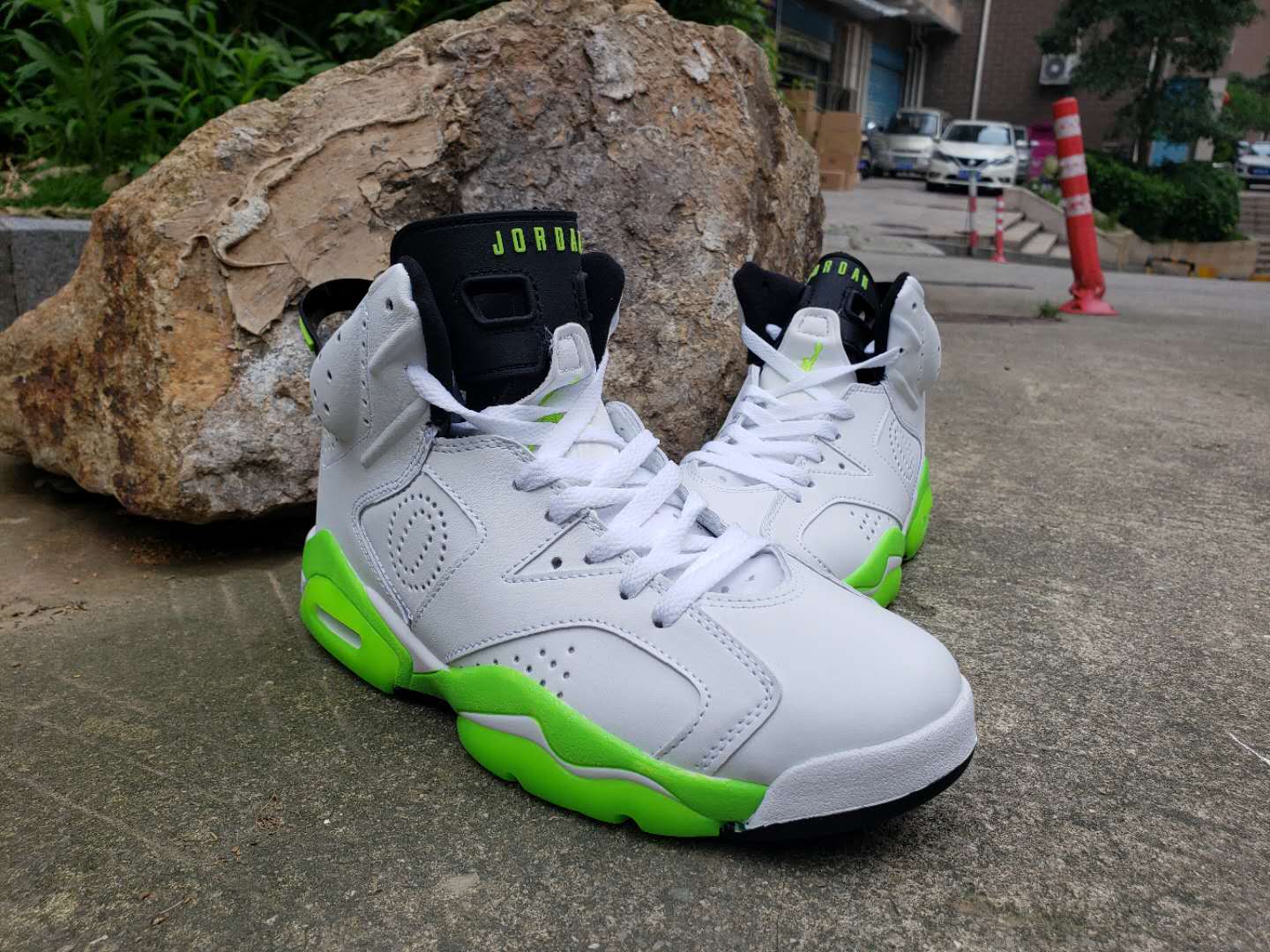 2019 Jordan 6 Retro White Green Wing - Click Image to Close